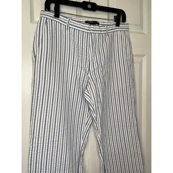 Theory Women’s Blue & White Striped Trousers With Pockets Size 30 - Picture 2 of 12
